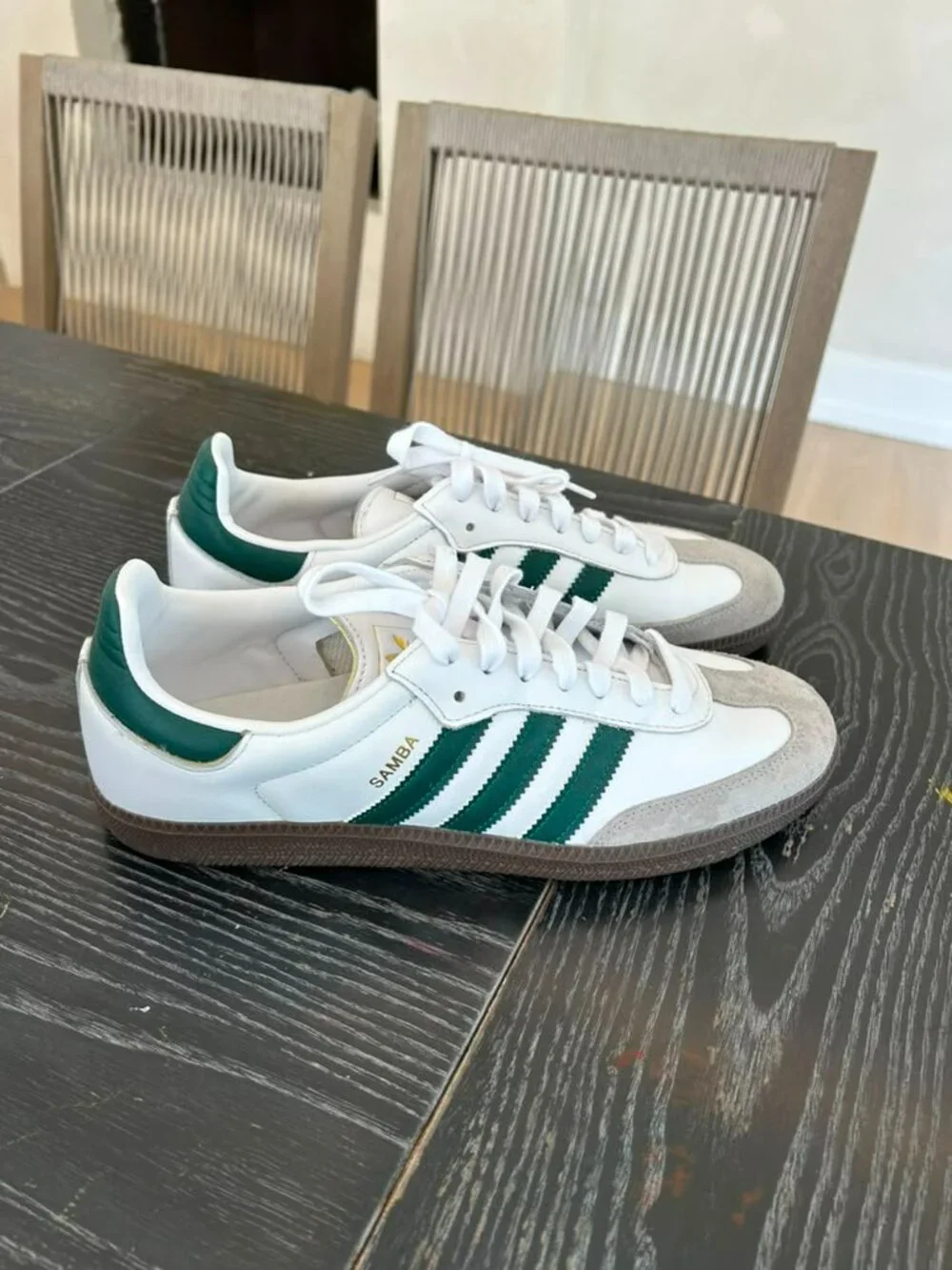 Adidas Samba OG Never Worn Unisex White and Green Sneakers Size 9.5
